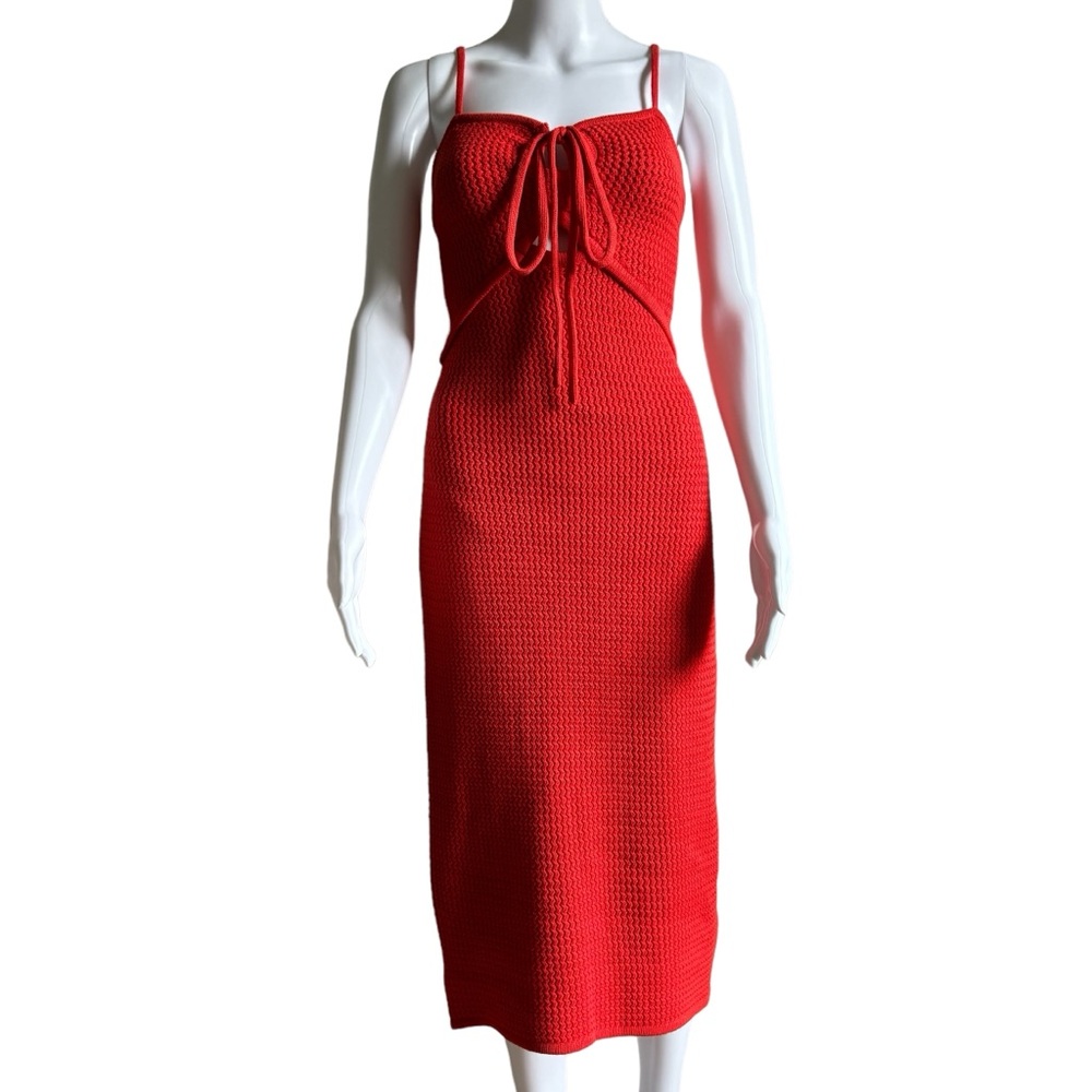 House of Harlow Coral Orange Knit Midi Dress Size Medium